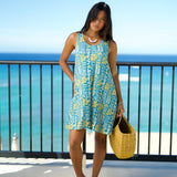 Valentine Dress in Vintage Cyan
