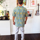 Kapahulu Men's Aloha Shirt in Vintage Cyan