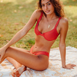 Ayla Top in Spicy Coral