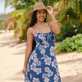 Cairo Dress in Petals Indigo