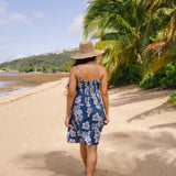 Cairo Dress in Petals Indigo