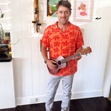 Kapahulu Men's Aloha Shirt in Kokiʻo Coral
