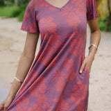 Elodie Dress in Petals Plum