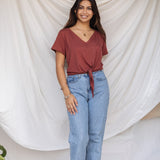 Kahala Top in Carmine