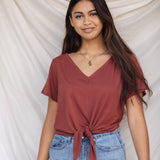 Kahala Top in Carmine