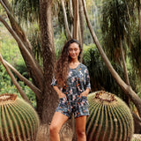 Kahuku Romper in Poinciana
