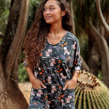 Kahuku Romper in Poinciana