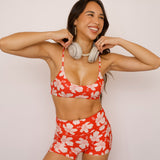 Leni Swim Short in Koki'o Flame