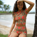 Leni Swim Short in Vintage Red Hot