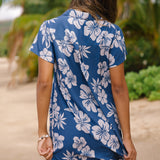 Olomana Dress in Petals Indigo