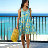 Valentine Dress in Vintage Cyan