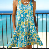 Valentine Dress in Vintage Cyan