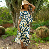 Hanalei Top in Gardenia Midnight