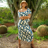 Hanalei Top in Gardenia Midnight