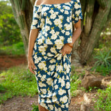 Hanalei Top in Gardenia Midnight