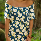 Hanalei Top in Gardenia Midnight