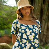 Hanalei Top in Gardenia Midnight