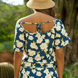 Hanalei Top in Gardenia Midnight