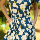Elodie Dress in Gardenia Midnight