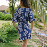 Selena Dress in Petals Indigo