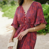 Selena Dress in Petals Plum