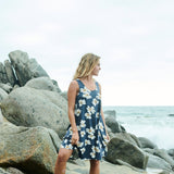 Valentine Dress in Navy Breeze