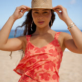Zinnia Top in Kokiʻo Coral