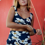 Zinnia Top in Navy Breeze