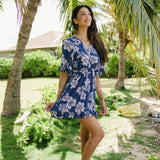 Selena Dress in Petals Indigo