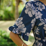 Selena Dress in Petals Indigo