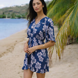 Selena Dress in Petals Indigo